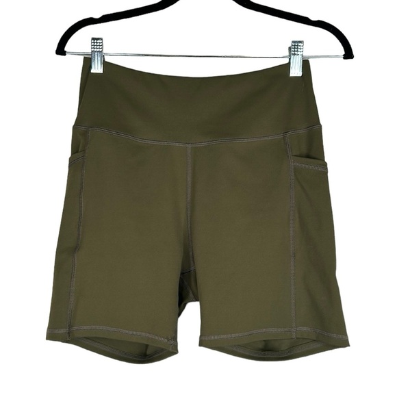 Athletic Pants - Athletic Workout Olive High Waist Biker Shorts Size Medium